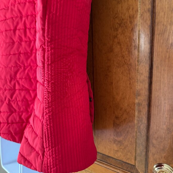 LOFT Red Puffer Jacket w/Zipper & Snap Close Medium - Picture 15 of 16